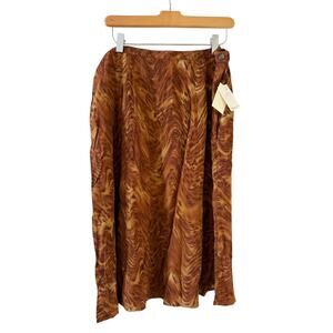 Coldwater Creek Animal Print Twirl Skirt Bronze 1X